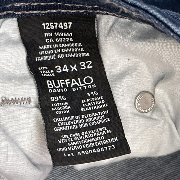 Buffalo David‎ Bitton Jeans Men's 34x31 Blue Jackson Straight Stretch Denim - Picture 8 of 11